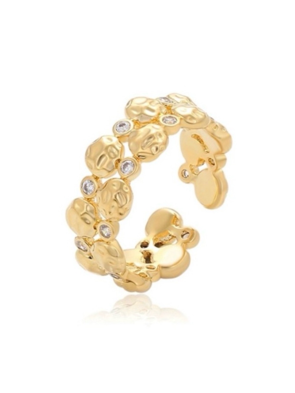 Adjustable Gold Ring 14k Gold Plated Statement Dainty Jewelry